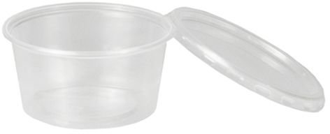 500 Dressingbecher mit Deckel, PP rund, 80 ml, Durchmesser 7 cm, 3,5 cm, transparent