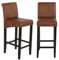 Mendler 2er-Set Barhocker HWC-C33, Barstuhl Tresenhocker, Holz - Wildlederimitat, dunkle Beine, Stoff/Textil
