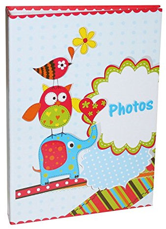 Idena 12027 - Einsteckalbum für 200 Fotos mit Memostreifen, Motiv Tierpyramide, 50 Seiten, ca. 25,5 x 18,5 x 5,5 cm, zur individuellen Gestaltung