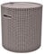 Keter Stool, Capacidad 39 litros Mesa nevera para terraza o Stool exterior, Resina con acabado ratán plano, 44,5cm x 43,7cm, Color Capuchino