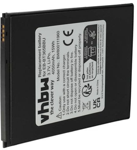 vhbw Batterie Compatible avec Samsung Galaxy Tab Active, Active 2 8.0, Active 2 8.0 LTE, Active 2 Tablette Pad (4050mAh, 3,7V, Li-polymère)