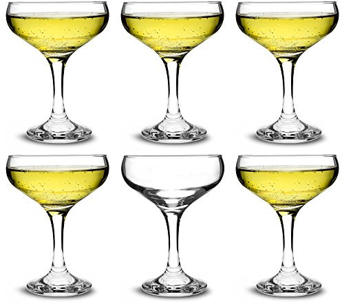 bar@drinkstuff Essence Champagne Coupe - Pack of 6 - Glassware, Champagne Glasses… (200 ml)