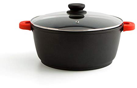 Quid Intense Cacerola Aluminio Fundido 28x12,5cm Negro, 6.35 L