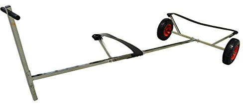 BRIS Stainless Steel Boat Launching Dolly for Inflatable with 16” Wheels Hand Trailer