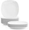 MALACASA, Serie Elisa, 12 TLG. Set Porzellan 9,7 Zoll Speiseteller Set Flachteller Essteller 24,8x24,8x2,7cm