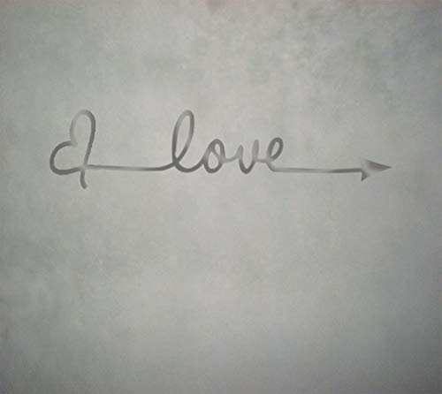 Love Herz Sticker Aufkleber Wandtattoo Wandaufkleber Wand Schlafzimmer Modern Selbstklebend Romantisch Liebe (Silber, S 57cm x 14cm)