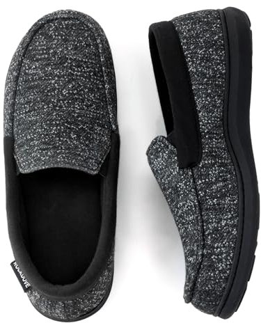 RockDove Pantoufles Mocassins SILVADUR en tissu anti-odeurs pour homme, Noir, 46EU