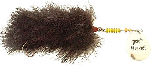 Mepps Giant Marabou - Brochillo (40 g), color plateado y negro