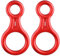TRIWONDER 35kN Abseilachter, Abseilgerät Klettern 8 Descender für Seildurchmesser 8-13 mm (【35kN】 Rot - 2 Stück)