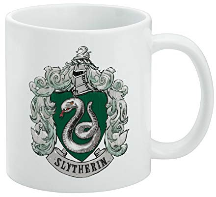 Harry Potter Slytherin Painted Crest White Mug