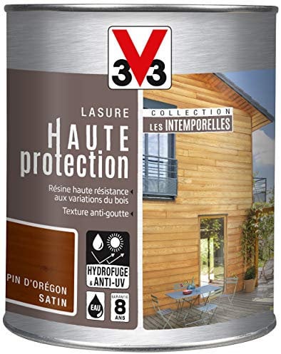 V33 Lasure Haute Protection 8 Ans, Les Intemporelles, Pin D'Orégon, 1 L
