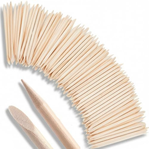 200 Piezas Palitos de Naranja Empujador de Cutículas de Madera para Uñas Removedor de Cutículas de Madera de Doble Cara Herramienta de Pedicura de Manicura, 2,9 Pulgadas