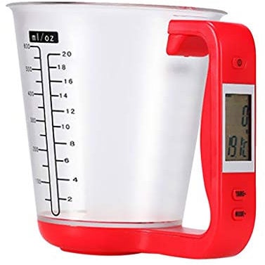 Tubayia Báscula digital de cocina con vaso medidor, herramienta de cocina