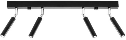 SOLLUX Deckenstrahler EYETECH Vierfach verstellbare Lampen Wandbeleuchtung LED-Lampe aus Stahl Minimales Design Einfache Installation Farbe Schwarz 60x3x20 cm