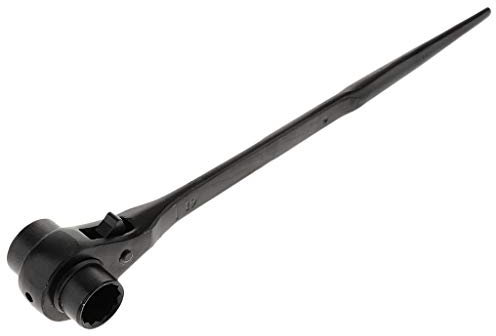 TOP-Vigor 27 x 30mm 12 Point Ratchet Podger Spanner Scaffold Wrench Spanner Tool Quick Release Steel Erect Black