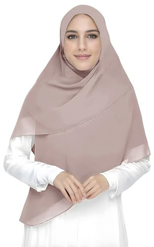 Lina & Lily Premium Chiffon Damen Muslim Hijab Kopftuch Schal Quadrat 145 x 145cm (Nude)