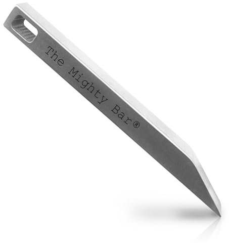 The Mighty Bar – robuster Schlüsselanhänger, Prybar EDC Hebelstange für jeden Tag, kleiner Edelstahl-Schlüsselanhänger, Multifunktionswerkzeug, Prybar für Schlüssel – hergestellt von Gear Spool