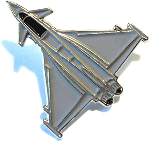 GBJUK Eurofighter Typhoon Jet-Flugzeug-Kampfflugzeug Emaille-Anstecknadel Revers Abzeichen mit Schmetterlingsverschluss auf der Rückseite