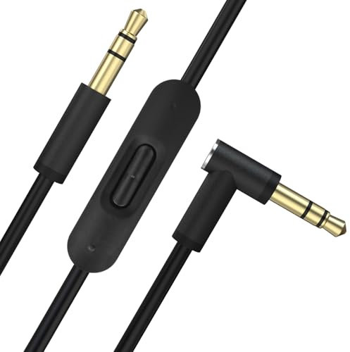 Cavo audio di ricambio compatibile con cuffie Beats by Dr Dre Solo2 Solo3/Studio 2 3 Pro/Detox/Wireless/Mixr/Executive/Pill, con microfono e controllo del volume (1,2 m, nero)