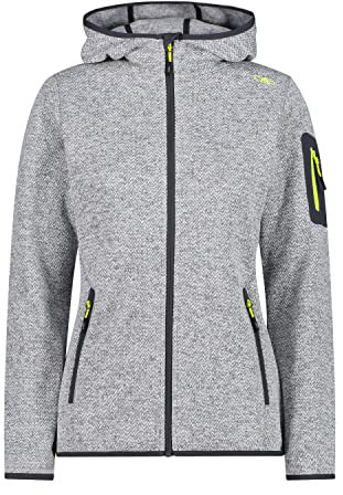 CMP - Giacca da Donna con Cappuccio, Grey-Limone, 46
