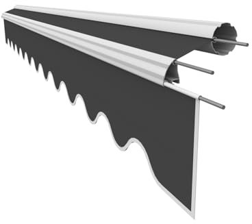 VANA SPD016 - Tessuto per tende da sole con mantovana, 5 x 3 m, tessuto di ricambio per tende da sole, già cucito, misura 4,85 x 3 m, 4,85 x 0,21 m