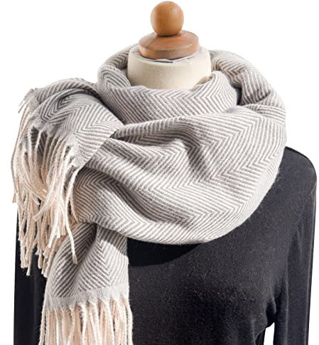 Schal Damen Herbst Kariert Groß Plaid Warm Halstuch XXL Lang Fransen Tartan Schal Elegant Frauen Kariert Kuschelig Karo Herbst Winter Winterschal Schlupfschal Scarf Damenschal