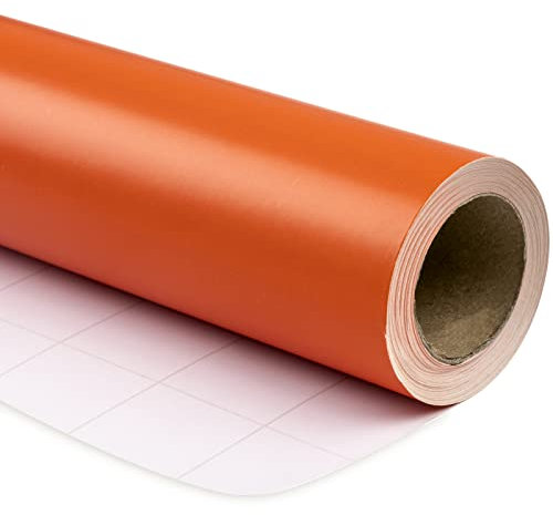 RUSPEPA Orange Glänzendes Geschenkpapier – Mini-Rolle – Einfarbig Für Halloween, Hochzeit, Geburtstag, Dusche, Glückwünsche Und Urlaub – 44,5 cm X 10 m