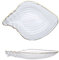 Giftik Ocean Series Glasgeschirr, nordische moderne Meeresmuschel Seestern Jakobsmuschel Stil Haushalt Transparent Snack Obst Gemüse Salat Glas Geschirr Schüssel mit Goldrand