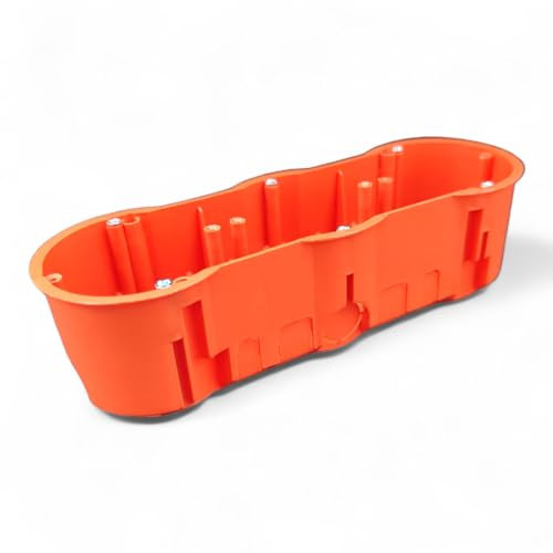 1x 3-fach Unterputzdose, Gerätedose, Schalterdose, Abzweigdose Orange Unterputz UP HW Ø68 x 204 x 60 mm Tiefe, Zum Einbau von Schaltern & Steckdosen, PK60-42WPG 1st.
