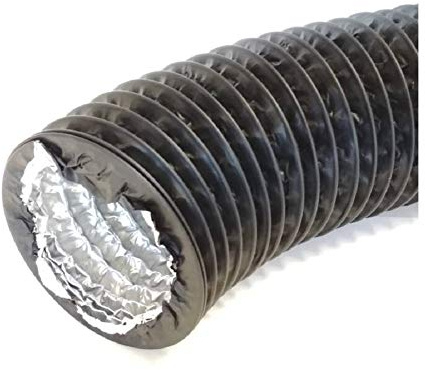 Ø 160mm Tuyau d'Evacuation Flexible en Aluminium/PVC - Tube de Ventilation pour Sèche-linge Extracteur Aérateur d'Air - 3m Noir Conduit d'air