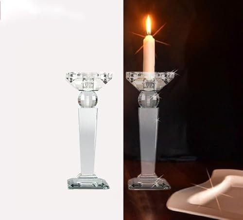 2er Set Kristallkerzenständer Designer Kerzenleuchter aus Kristallglas Kristall Kerzenleuchter Höhe gesamt ca 21,5 cm