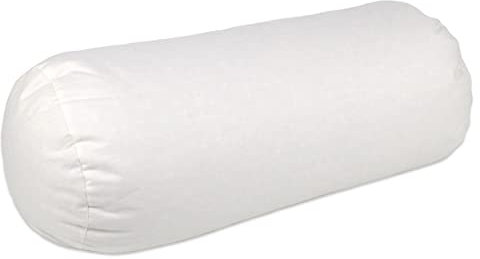 GIRAFFENLAND Lavendelkissen Nackenrolle oder Knierolle L:40cm, Ø:20cm - Köper-Baumwolle weiß - Bio Lavendel + Bio Dinkelspelz - direkt befüllt