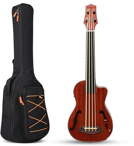Batking Ubass Elektrische Ukulele Bass, 30 Zoll Bariton Bass Ukelele Fretless, Elektrische Akustische Bass Uku mit Gigbag