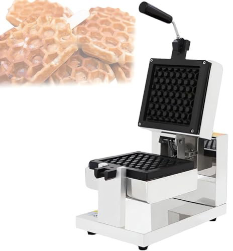 QUTBAG Commercial Waffle Maker, 1800W Electric Honeycomb Waffle Maker Machine with 50-250℃ Adjustable Temperature and 0-5min Timer for Restaurant Snack Shop