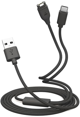 Sinoacc Charger for Garmin USB Smartwatch Charging Cable Type C 2 in 1 Charging Cable Braid Material-1 Pack