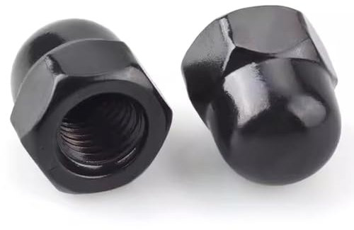 M6 Black Acorn Cap Nuts, M6-1.0 Black Acorn Nut Stainless Steel 18-8(304), 20Pcs-Pack