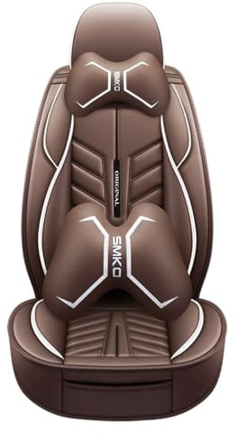 QIOZO ar Sitzbezüge Universal Komplettset für Honda Civic EJ1 EJ7 Coupe/EM FG Coupe/EG EK FK Schrägheck/FK2 Type-R FN2 Type-R FN Type-S Schrägheck/UR-V Autoteile/wasserdicht/Braun Cartoon-Version