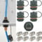 Waterproof RJ45 Coupler, 4 pcs CAT6A/6/5E/5 Ethernet Cable Connector + 8 pcs crystal heads with Shielded Industrial Panel Mount network cable waterproof connector, with Waterproof/Dust Cap