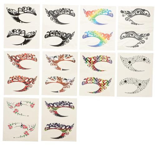 Healeved 10paia Adesivi Per Ombretto Temporanei Stickers Per Make-up Occhi Per Feste Halloween Cosplay e Occasioni Speciali