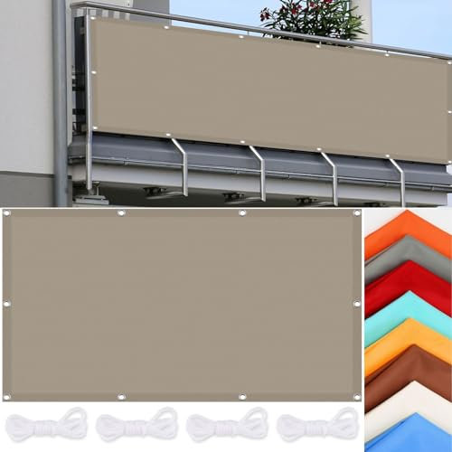 Sonnensegel Wasserdicht Rechteckig 250 x 450 cm Sonnenschutz Windschutz Sonnendach Überdachung Premium PES Polyester Imprägniert für Garten Terrasse Outdoor Camping, Taupe