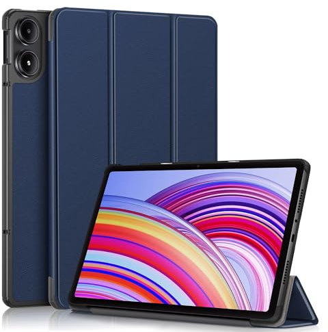 TOPCASE Funda para Xiaomi Redmi Pad Pro/Xiaomi Poco Pad 12.1 Pulgadas 2024,Ultra Delgado Carcasa con Soporte Función y Auto-Sueño/Estela,Azul Oscuro