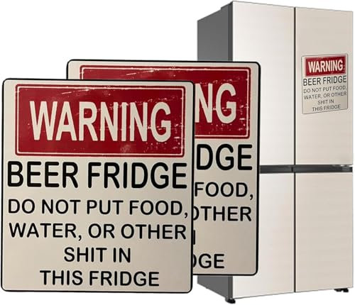 Hilarious Beer Fridge Warning Sign Funny Beer Fridge Stickers Warning Beer Fridge Magnet Beer Stickers Magnet DO NOT Put Food, Water, OR Other in This Fridge for Home Bar Decorations(2Pcs)…