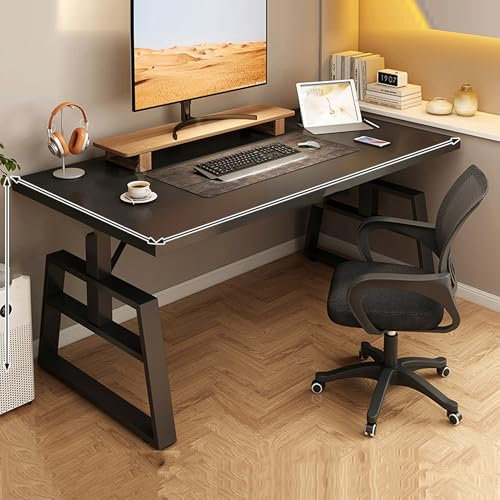 FUKEFUZ Escritorio Gaming Computadora pie Grande Mesa Oficina en casa Madera en Forma L con estantes y Almacenamiento, Ideal para Dormitorio, fácil de Montar(55.1 * 23.6 * 29.5in)