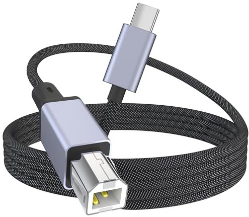 Cavo USB C per stampante e cavo MIDI USB C, 2 m collega dispositivi USB-C con periferiche USB B 2.0, trasferimento dati ad alta velocità, adatto per stampanti, scanner, controller MIDI e altro ancora