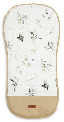 SENSILLO - Sitzauflage für Buggy Kinderwagen - Einlage aus Baumwolle & Samt, Universale Größe - Zweiseitige Einlage mit wasserdichter Fußstütze - für Sommer und Winter - 80 x 40 cm - Olive