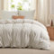 BEDSURE Bettwäsche 260x240 3teilig Natur - Weiche ÖKO-TEX Polyester Mikrofaser Bettwäsche-Set, 1 Bettbezug 260x240 cm mit Reißverschluss und 2 Kissenbezüge 65x65 cm