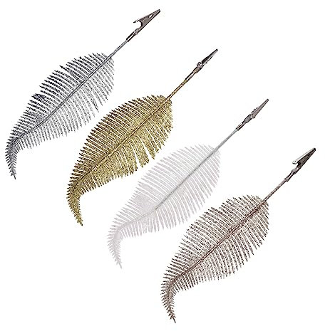 Amosfun Weihnachtsfeier Liefert 4pcs Weihnachten Glitter Blätter Clip Künstliche Weihnachtsbaum Blätter