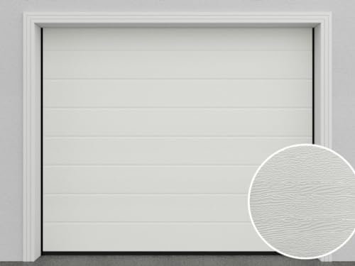 DoorHan Porta sezionale da garage con operatore e trasmettitore manuale | (2600 x 2350, RAL 9010 Bianco) | venatura del legno | M-line