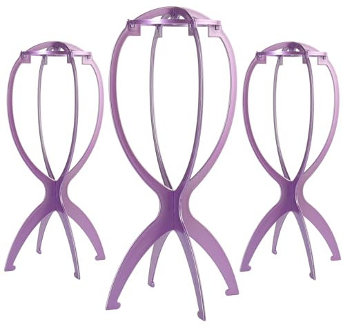 Dreamlover Supporto per Parrucche, Viola Chiaro, 3 Pezzi