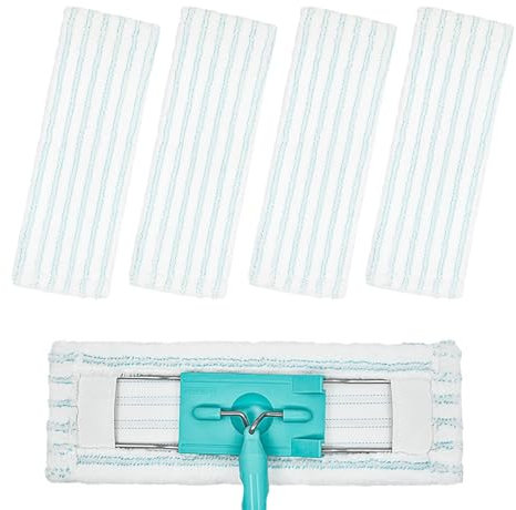 Lot de 4 serpillères Leifheit Profi XL Micro Duo/Profi XL Cotton Plus - Housse de rechange - Élimine rapidement les taches - Housse de rechange efficace en microfibre pour tous les sols